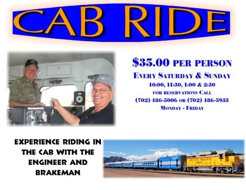 Nevada Southern Railway Cab Rides - Click for Larger Image (PDF)