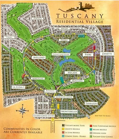 Tuscany Village and Golf Map Henderson, NV 2009