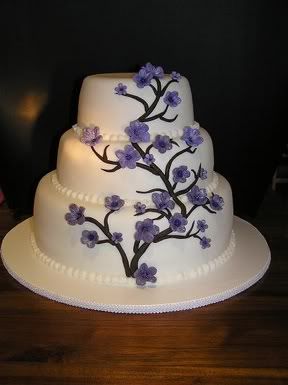 Cherry blossom wedding cake photo