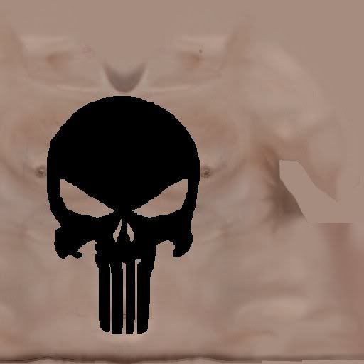 the first is a chest tat of The Punisher's symbol