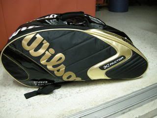 wilson tennis bag black gold