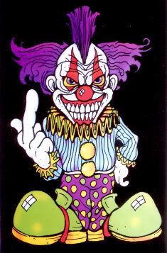 clown giving finger
