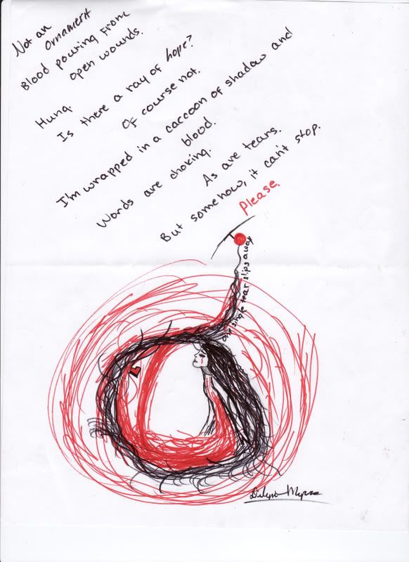Alice's Pain http://i129.photobucket.com/albums/p220/GinnyGirl333/RedandBlackUpright.jpg