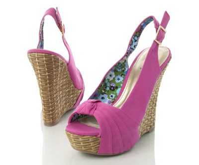 Qupid Shoes  Sale on Fuschia Pink Slingback Platform Wedge Sandal Bikini63   Ebay