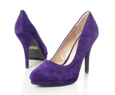 Qupid Shoes  Sale on Purple Round Toe Velvet Pump Heel Suede Platform Please   Ebay