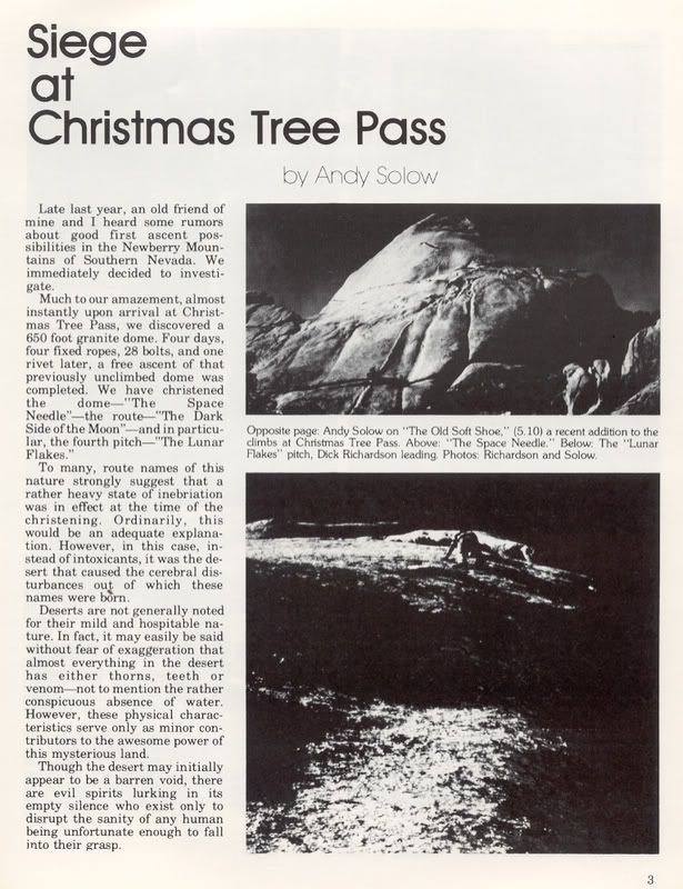 What ever became of Christmas Tree Pass? SuperTopo Rock Climbing