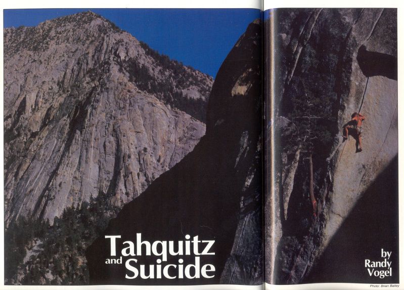 Tahquitz & Suicide Classic Randy Vogel Survey Climbing 1987