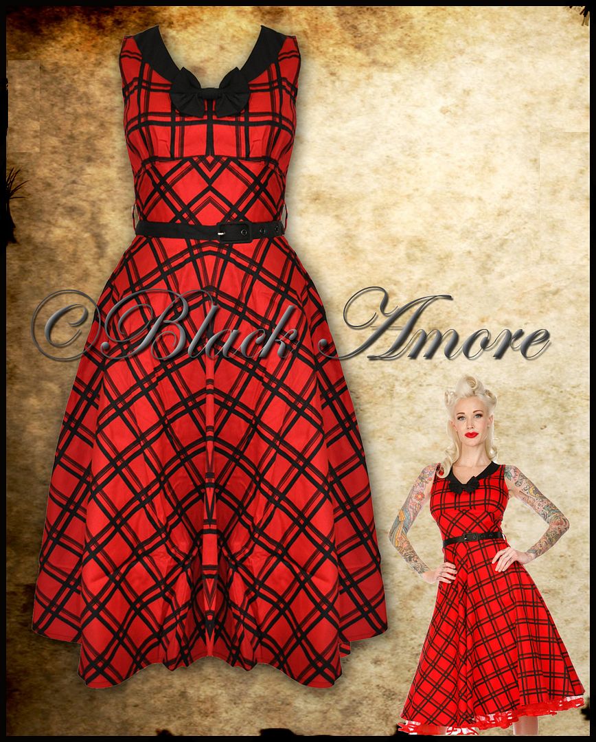 New Chic Red Tartan Dress Vintage 50s 60s Rockabilly Party Evening Pin Up Rock Ebay