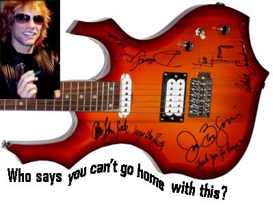 SIGNED BON JOVI GUITAR AND MIXED BOX SET Pictures, Images and Photos