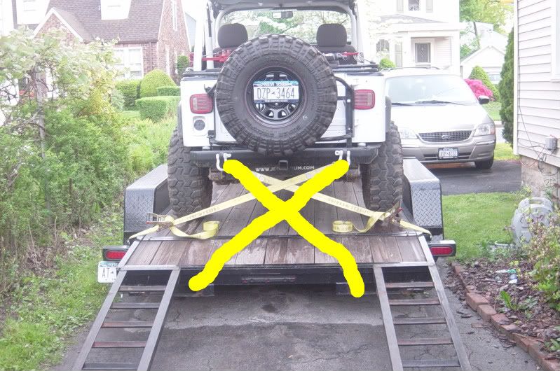 strapping a jeep down on a trailer..? Page 3