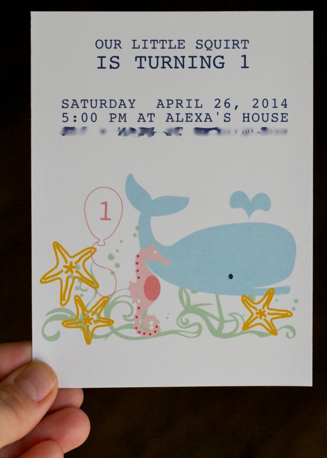 Check out this cute invitation to a one year old birthday party, Our Little Squirt is Turning 1. All she did was use her Silhouette Cameo to make it! 