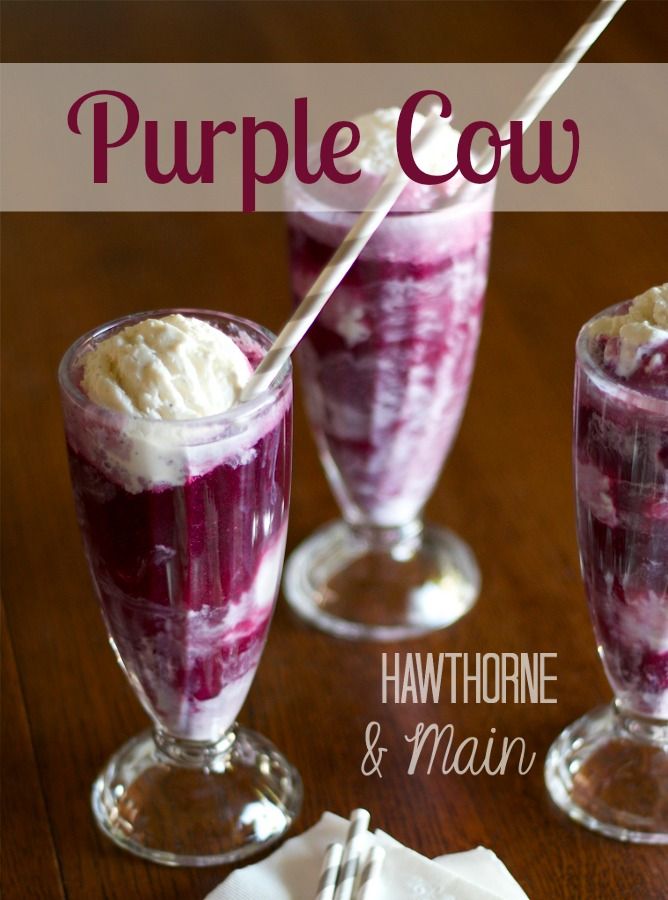 A recipe for grandmas famous purple cows.  It was a treat that we got when we visited grandmas house.  I also shared a secret on how to make it healthier.