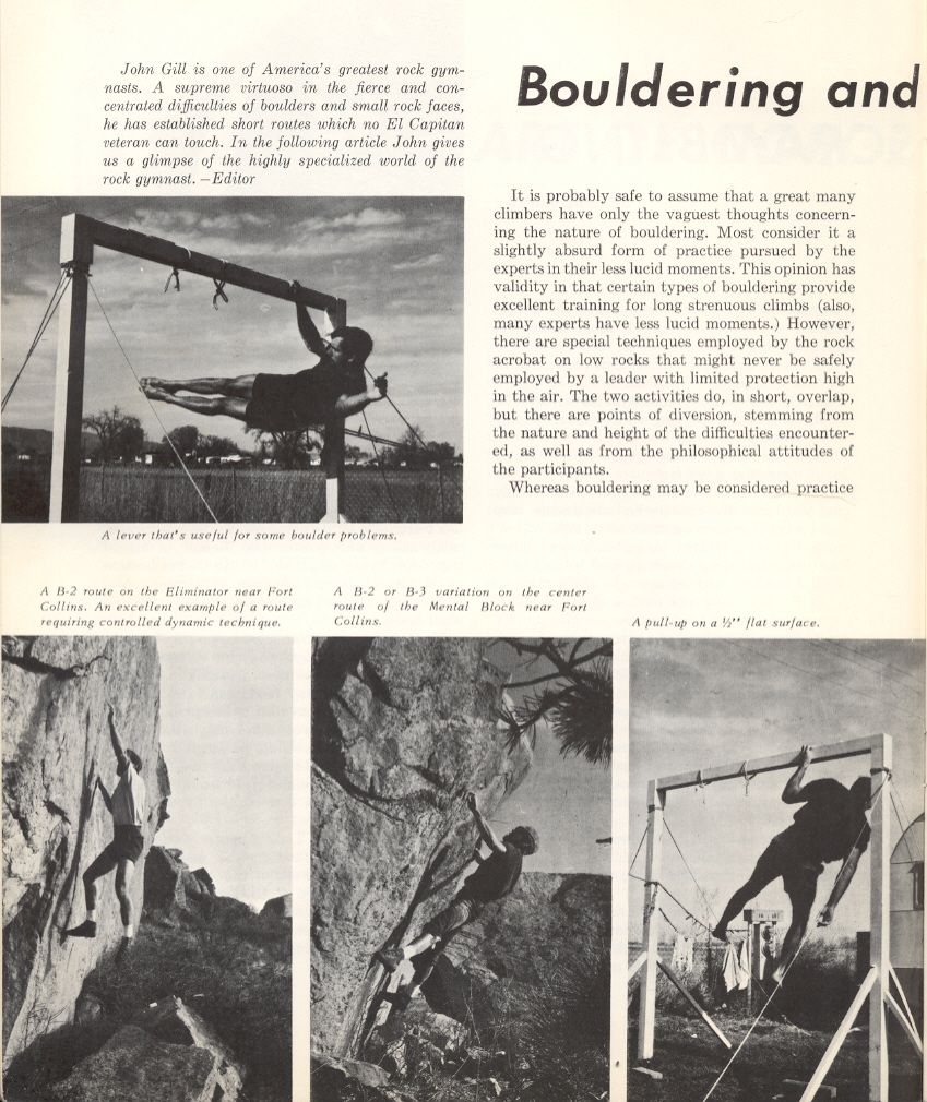 The Art of Bouldering John Gill AAJ 1969 :: SuperTopo Rock Climbing ...