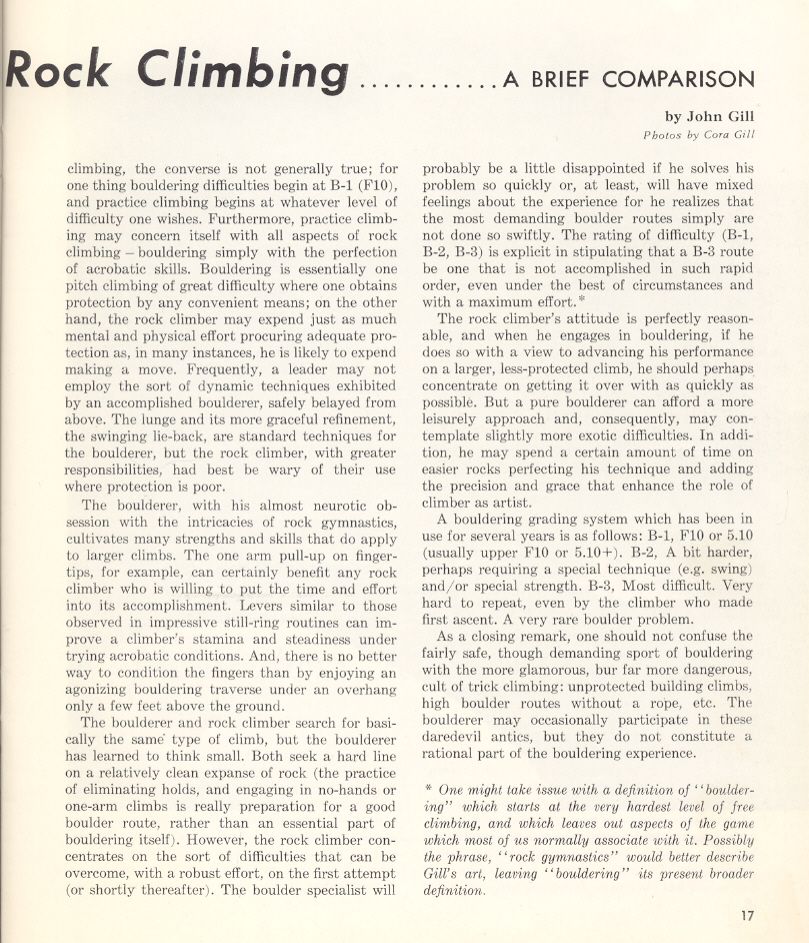 The Art of Bouldering John Gill AAJ 1969 :: SuperTopo Rock Climbing ...